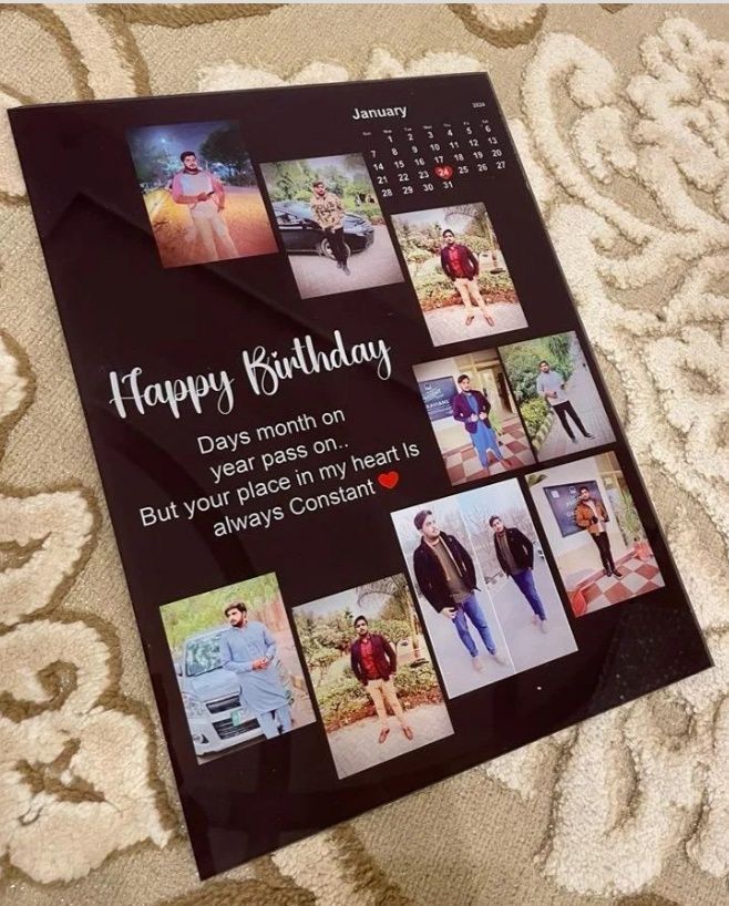 Personalized acrylic photo calendar plaque