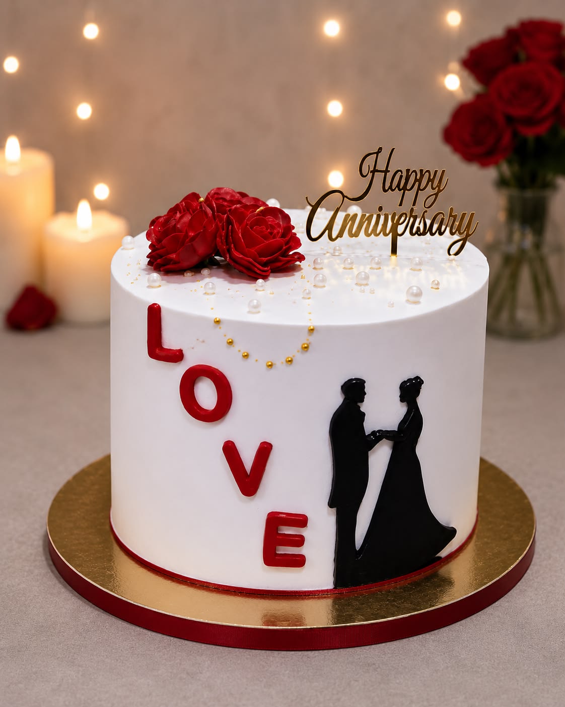 Love silhouette cake